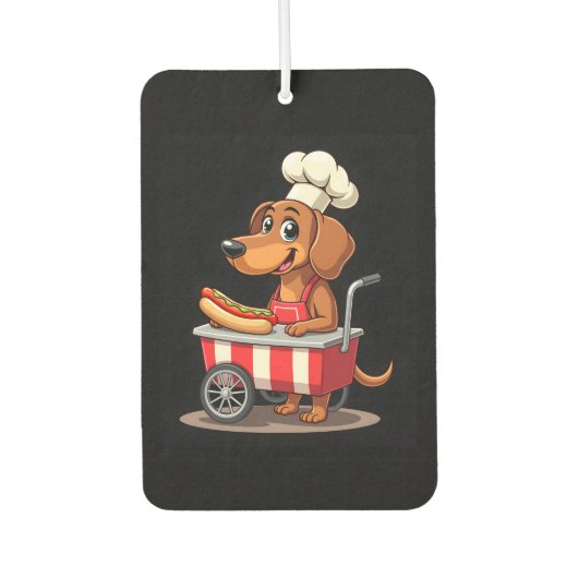 Désodorisant Pour Voiture Funny Dachshund Chien Hotdog Sandwich Weenie Sauci (Devant)