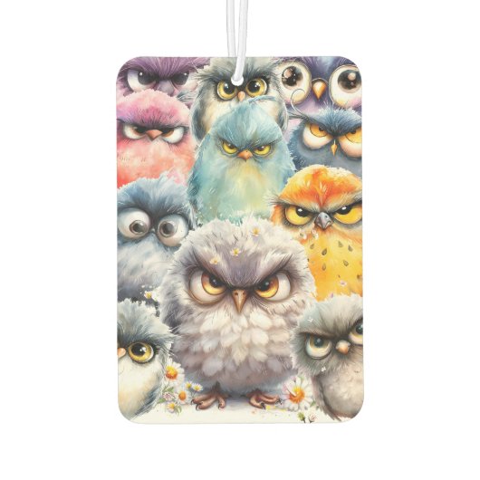 Désodorisant Pour Voiture Funny Witty Sassy Collection of Grumpy Birds (Dos)