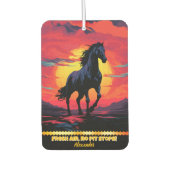 Désodorisant Pour Voiture Galeries de chevaux noirs au coucher du soleil par (Devant)