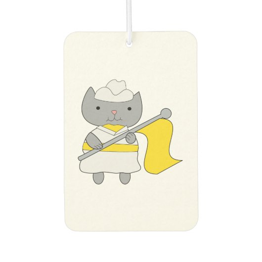 Désodorisant Pour Voiture Garde couleur gris chat jaune blanc (Devant)