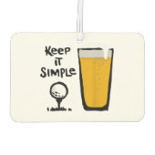 Désodorisant Pour Voiture Garder Il Simples Funny Golf Bière (Dos)
