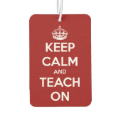 Désodorisant Pour Voiture Gardez le calme et apprenez en rouge et blanc (Dos)