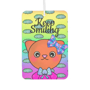 Désodorisant Pour Voiture Gardez le sourire adorable chaton chatte chatte nu