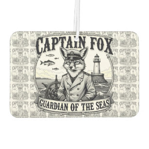 Désodorisant Pour Voiture Gardien des Mers Renard Capitaine Dessin Nautical