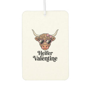 Désodorisant Pour Voiture Génisse Valentine Highland Cow Design Vintage_1