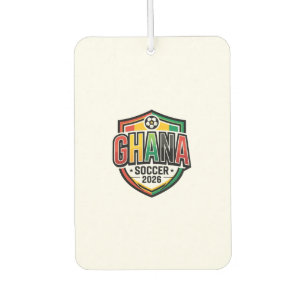 Désodorisant Pour Voiture Ghana Football 2026 Football Gras Pays Typographie