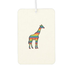 Désodorisant Pour Voiture Girafe Arc-en-Ciel Gravure Vintage Vector Design_1