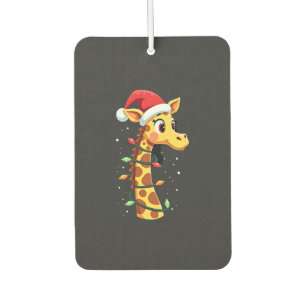 Désodorisant Pour Voiture Girafe de Noël Chapeau de Père Noël Lumières Giraf