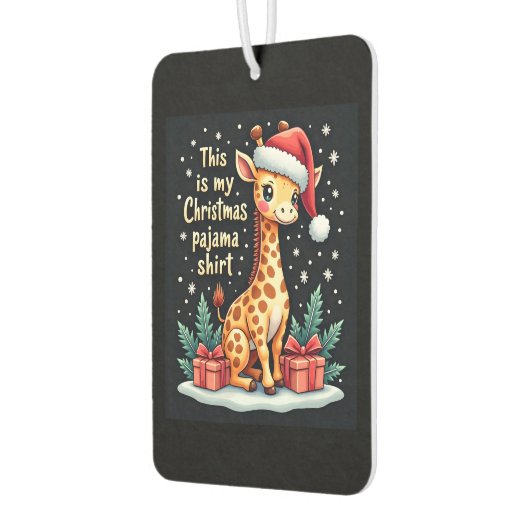 Désodorisant Pour Voiture Giraffe Wearing Santa Hat Matching Christmas Pajam (Gauche)