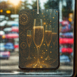 Désodorisant Pour Voiture Glam Happy New Year Steampunk Champagne