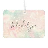 Désodorisant Pour Voiture Glam Parties scintillant rose Pastel Motif fille (Devant)