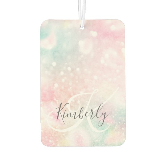 Désodorisant Pour Voiture Glam Parties scintillant rose Pastel Motif fille (Dos)