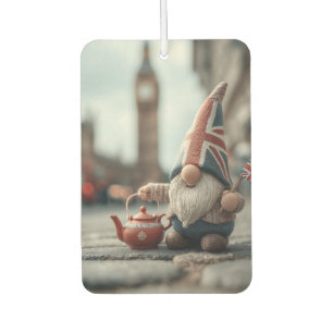 Désodorisant Pour Voiture Gnome britannique avec Casquette Union Jack et thé