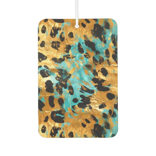 Désodorisant Pour Voiture Gold Aqua Black Leopard Animal (Devant)