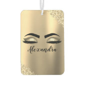 Désodorisant Pour Voiture Gold Glitter Sparkle Eyelashes Monogram (Dos)