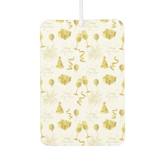 Désodorisant Pour Voiture Golden Happy New Year Pattern (Devant)
