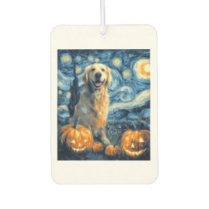 Désodorisant Pour Voiture Golden Retriever Citrouille Nuit Étoilée Chien Mam