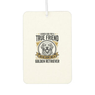 Désodorisant Pour Voiture Golden Retriever Vrai Ami Vintage Amateur de Chien