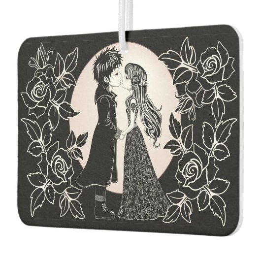 Désodorisant Pour Voiture Gothique Emo Enfants Kiss Valentine's Day (Gauche)