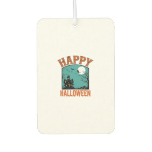 Désodorisant Pour Voiture Gravure Vintage Joyeux Halloween Maison Hantée Dé
