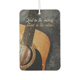 Désodorisant Pour Voiture Gray Grunge Guitare acoustique personnalisable
