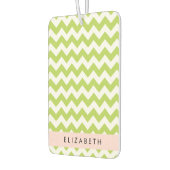 Désodorisant Pour Voiture Green Zigzag, Green Chevron, Votre Nom (Gauche)