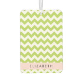 Désodorisant Pour Voiture Green Zigzag, Green Chevron, Votre Nom (Dos)