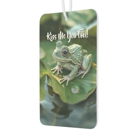 Désodorisant Pour Voiture Grenouille verte mignonne sur Lily Pad dans l'étan (Gauche)