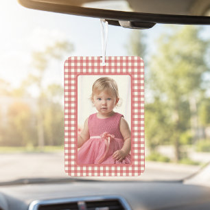 Désodorisant Pour Voiture Gril Photo sur carreaux Gingham Rouge et Blanc