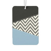 Désodorisant Pour Voiture Gris Zigzag, Gris Chevron, Motif Zigzag, Bleu (Dos)