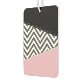 Désodorisant Pour Voiture Gris Zigzag, Gris Chevron, Motif Zigzag, Rose (Gauche)