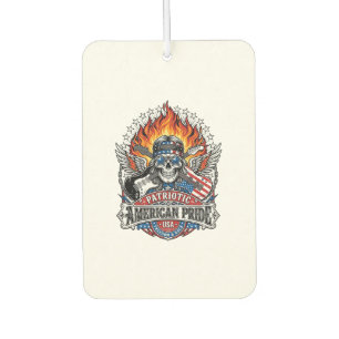 Désodorisant Pour Voiture Guitariste de la Liberté Patriotique Crâne Musique