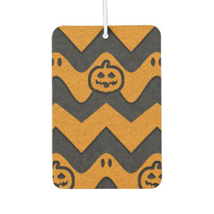 Désodorisant Pour Voiture Halloween Chevron Motif avec Fantômes et Citrouill