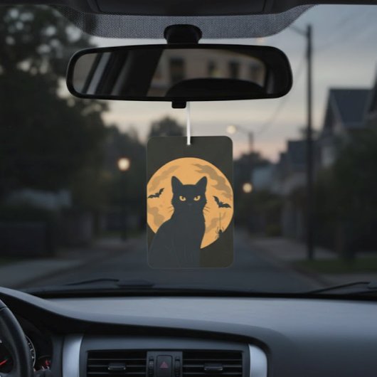 Désodorisant Pour Voiture Halloween éffrayant noir chat Silhouette