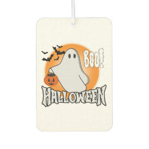 Désodorisant Pour Voiture Halloween Ghost Boo Air Freshener - Citrouille Éff