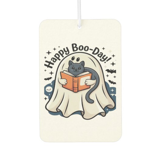 Désodorisant Pour Voiture Happy Boo-Day Ghost Cat PNG - Spooky Cute Oversize (Devant)
