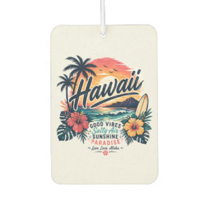 Désodorisant Pour Voiture Hawaï – Belles Vibrations, Air Salé, Paradis Ensol