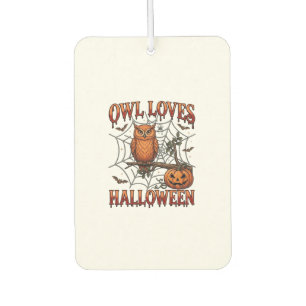 Désodorisant Pour Voiture Hibou aime Halloween Orange Toile d'araignée Citro