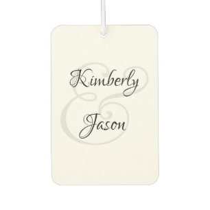 Désodorisant Pour Voiture His & Her Script Names, Black & Grey