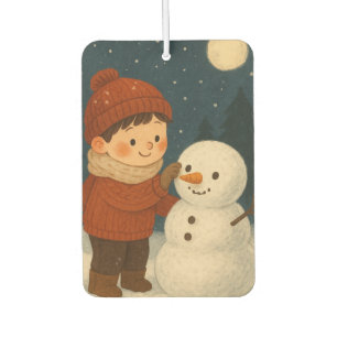 Désodorisant Pour Voiture Hiver Nuit Snowman Fun
