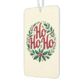 Désodorisant Pour Voiture Ho Ho Ho Christmas Wreath Typography Design (Gauche)