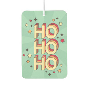Désodorisant Pour Voiture Ho ho ho noël texte saisonnier et étoiles