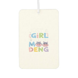 Désodorisant Pour Voiture Homme MooDeng Juste une fille qui aime Moo Deng dr