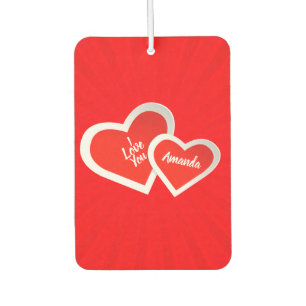 Désodorisant Pour Voiture "I Love You" Coeurs Saint Valentin mignons .. Pers