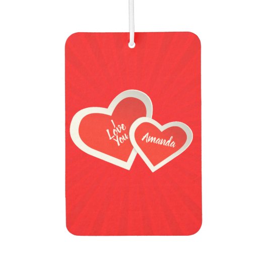 Désodorisant Pour Voiture "I Love You" Coeurs Saint Valentin mignons .. Pers (Devant)