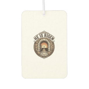 Désodorisant Pour Voiture Il Est Ressuscité Vintage Pâques Croix T-Shirt