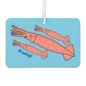 Désodorisant Pour Voiture Illustration de calamar rose (Dos)