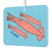 Désodorisant Pour Voiture Illustration de calamar rose (Gauche)