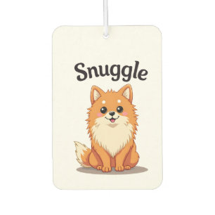 Désodorisant Pour Voiture Illustration de chien mignon Pomeranian câlin vint