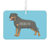 Désodorisant Pour Voiture Illustration de chien Rottweiler (Dos)